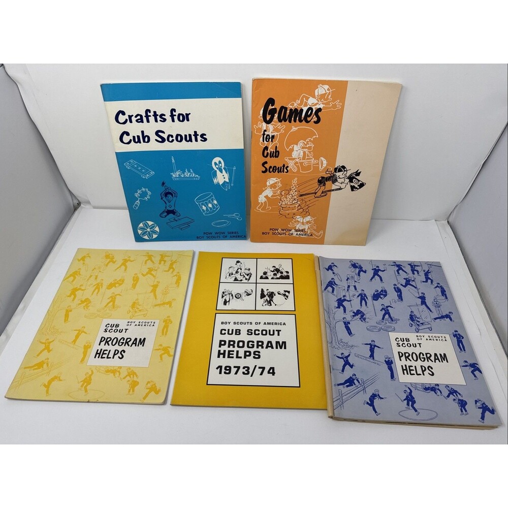 Vintage Games for Cub Scouts & Crafts for Cub Scouts Books + Program Helps 1970s